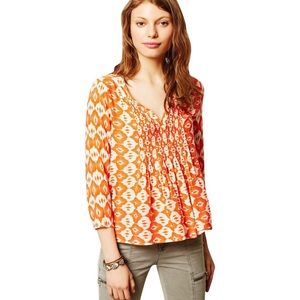 Vanessa Virginia Mahdia Peasant Pintuck Poppy Top